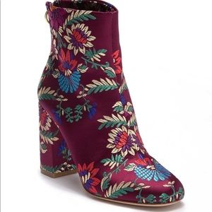 Joie Embroidered Satin Heel